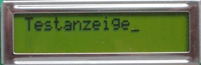 Display mit Testtext links ausgerichtet